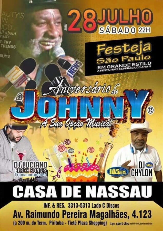 Aniversário do Johnny será realizado na Casa de Nassau